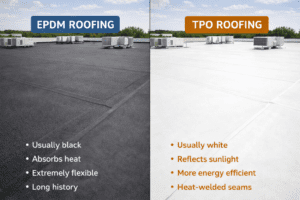 Comparison of EPDM roofing and TPO roofing systems