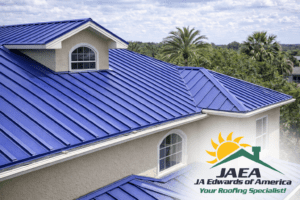 Completed metal roofing system installed on a Florida home