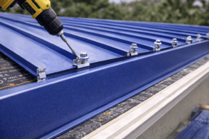 Fastening system used in metal roofing installation