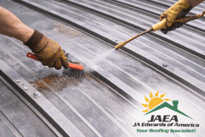 Preparing a metal roof surface before painting