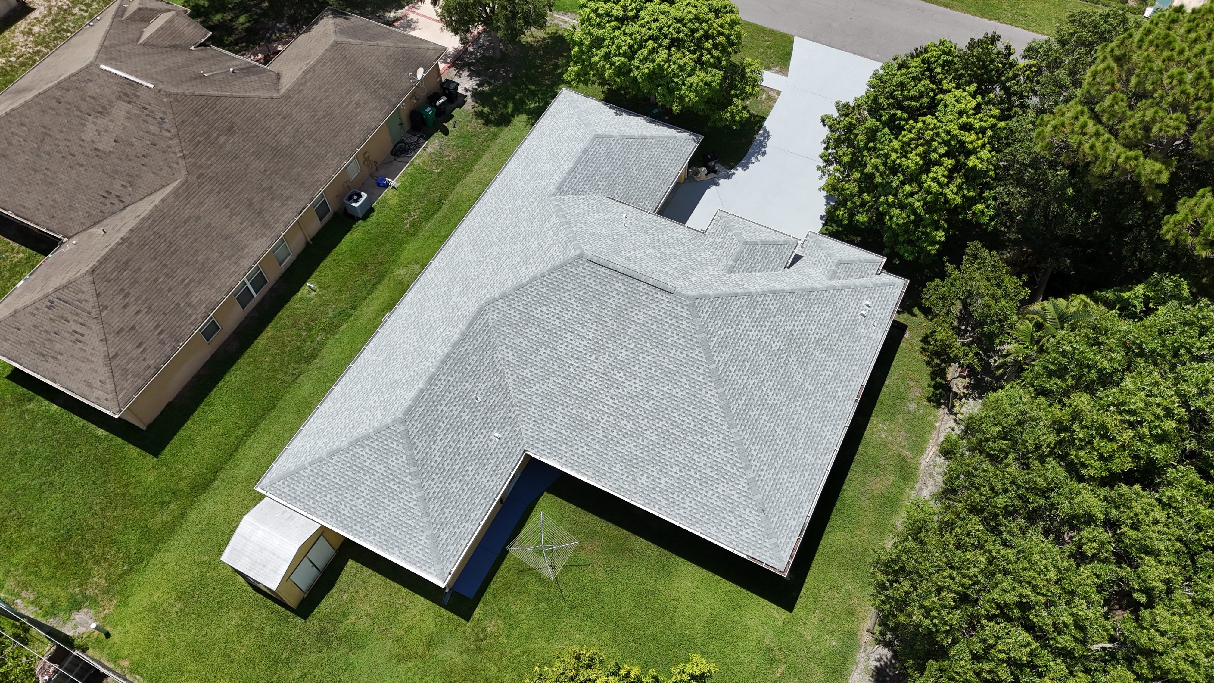 An aerial view of a roof in Jacksonville replaced by JA Edwards of America