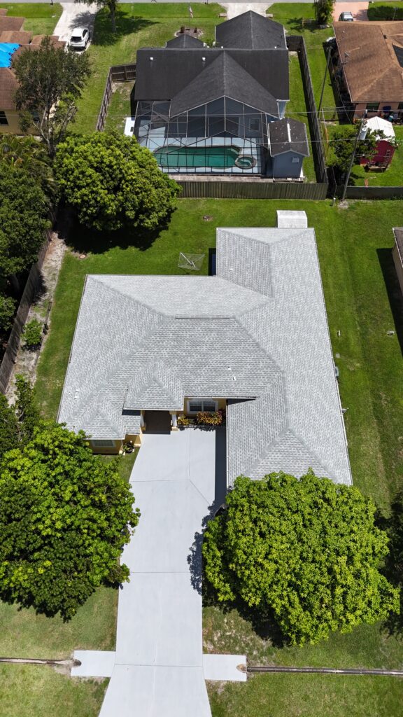 A aerial image of a roof in jacksonville