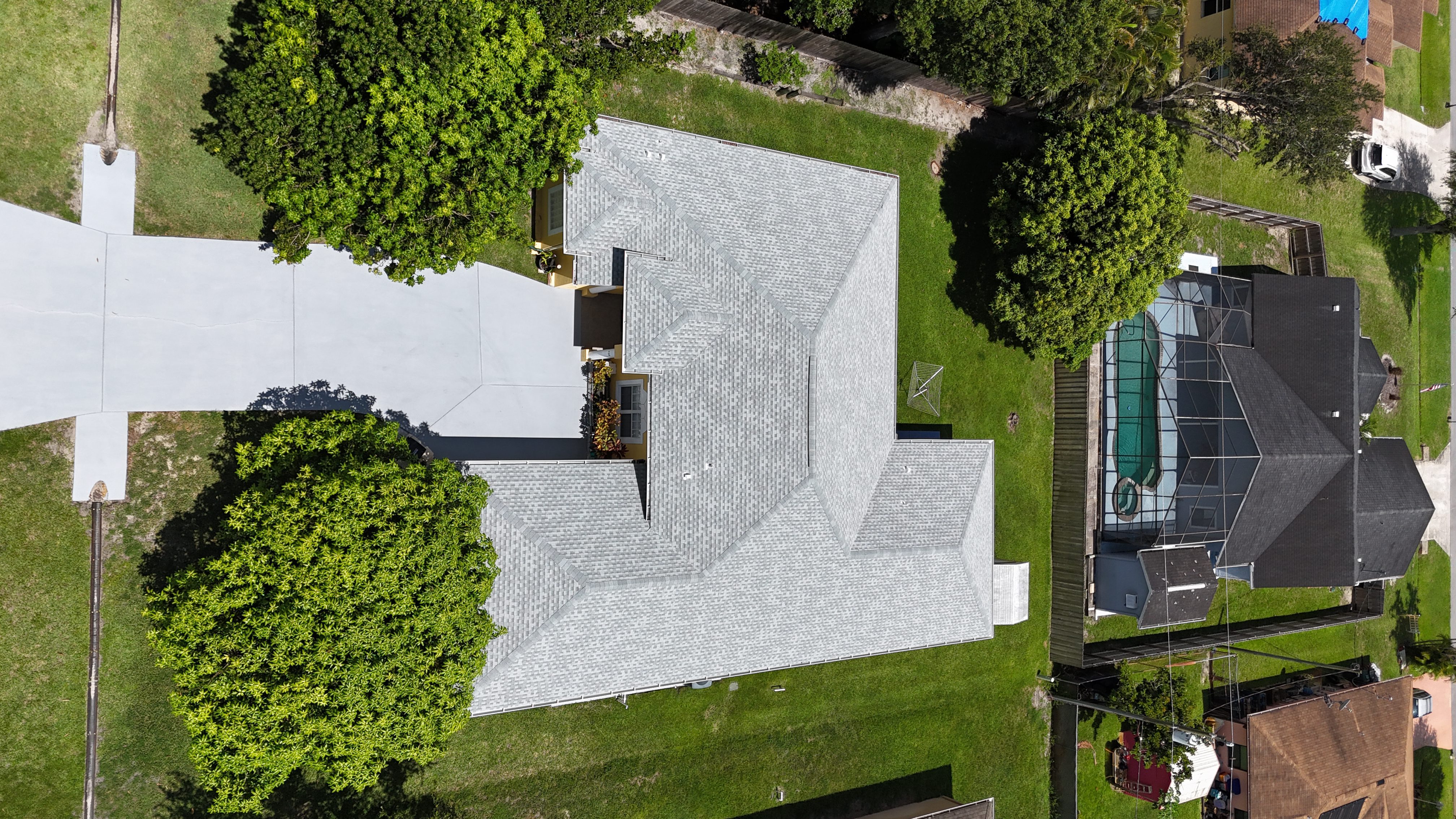 An aerial image of a roof in Jacksonville
