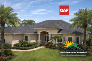 Asphalt shingle roof on a Florida home under bright sun