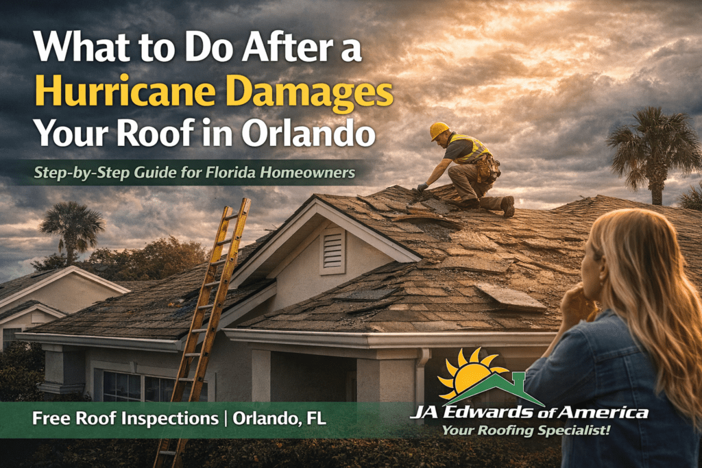 A roof being inspected in Orlando-FL by JA Edwards of America
