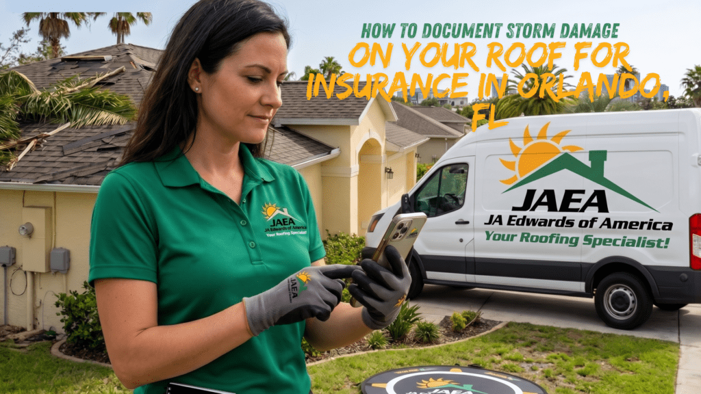 JA Edwards of America, Roofing Contractor, Roofer, How to Document storm damage on your roof for insurance in Orlando-FL