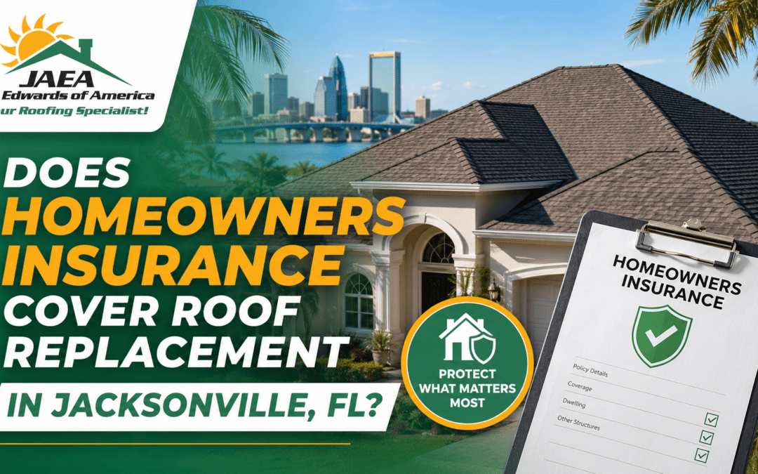 Does home insurance cover roof replacement in Jacksonville-FL, by JA Edwards of America, roofing contractor, roofing company, roof replacement, residential roofing.
