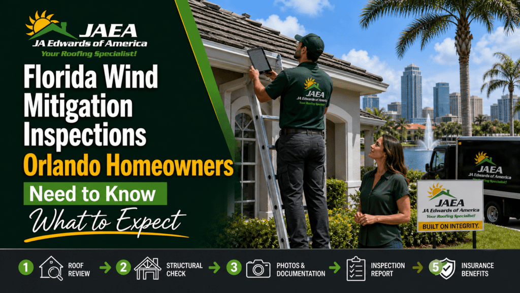 Florida Wind MItigation Inspections Orlan Homeowners need to know, JA Edwards of America, Roofing Contractor Orlando