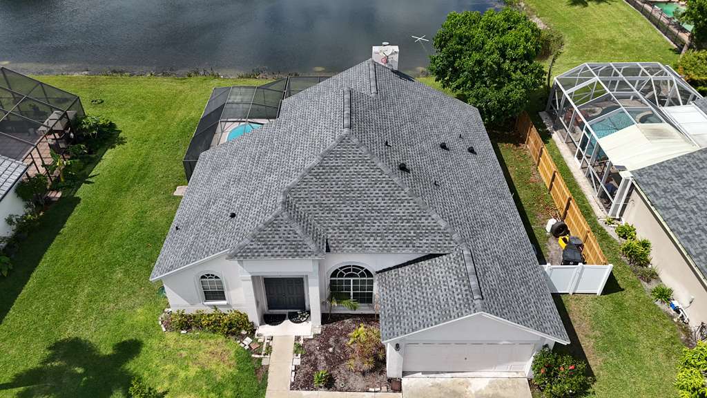 After: new GAF shingle roof installed by JA Edwards of America, Fleming Island FL