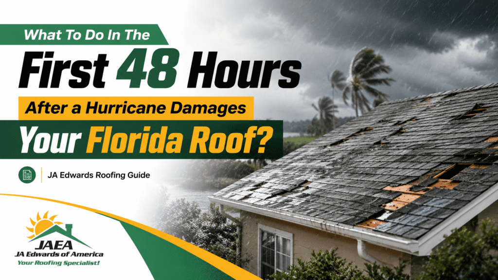 What To Do In The First 48 Hours After a Hurricane Damages Your Florida Roof by JA Edwards of America, Roofing Contractor Florida, Roofing Company Florida