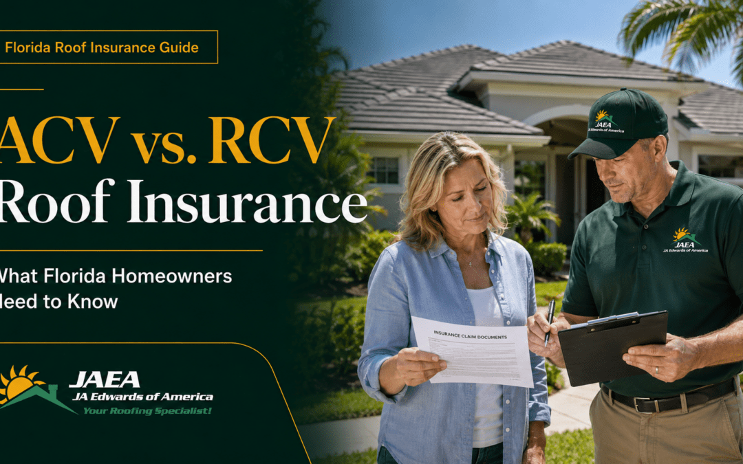 ACV vs RCV Roof insurance by JA Edwards of America