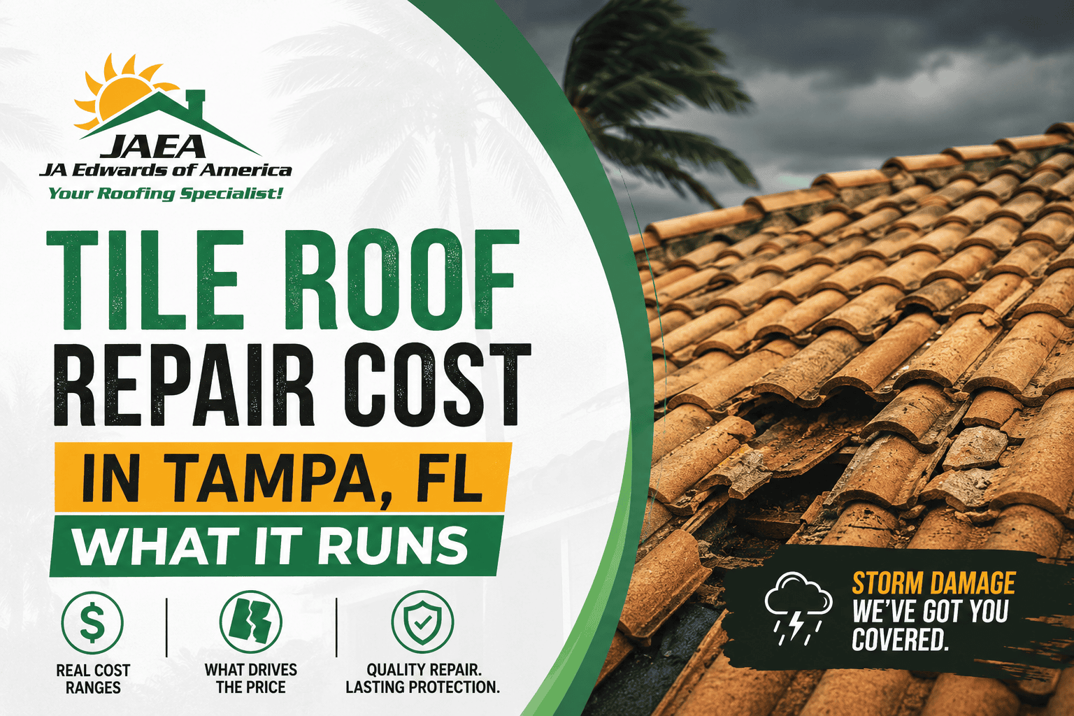 Tile roof repair cos in tampa, fl by Ja Edwards of America, Roofing Contractor, Roofing Company, Residential Roofing